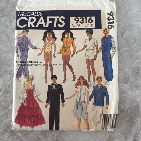 McCall's VINTAGE BROOKE SHIELD SEWING PATTERNS 9316 696  9283 BARBIE CLOTHES - Picture 2 of 11